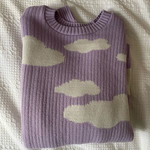 Purple oversized cloud print sweater ASOS